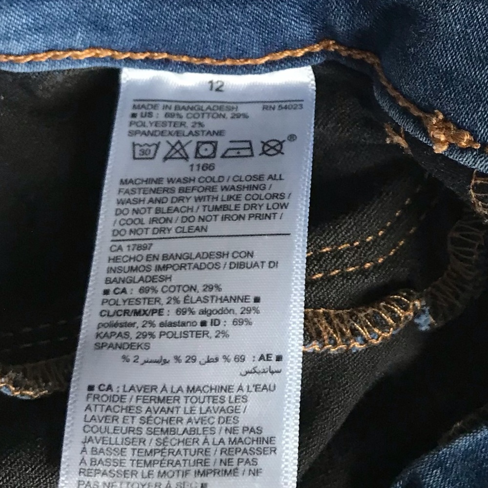 Old Navy Girls Size 12 Blue Medium Wash Ballerina Style Skinny Jeans - Picture 5 of 5